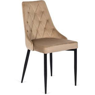 Стілець оксамитовий MEBEL ELITE CORK Velvet, Бежевий жива фотографія