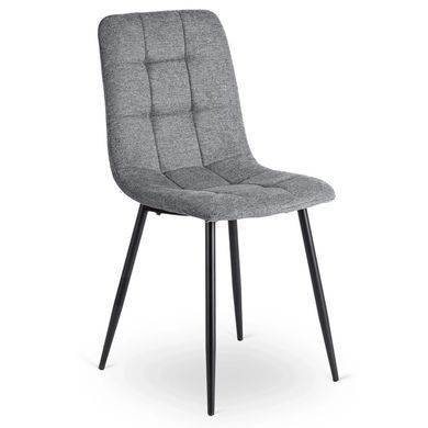 Комплект стіл MEBEL ELITE GLOS 135х80 см Дуб Золотий / Чорний +4 стільці PERU 2 Сірий жива фотографія