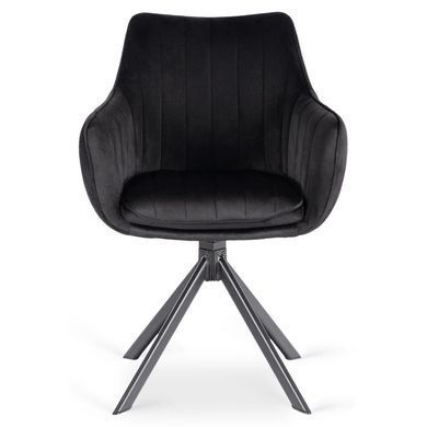 Стілець поворотний MEBEL ELITE MUMBAI 2 Velvet&nbsp;Чорний жива фотографія