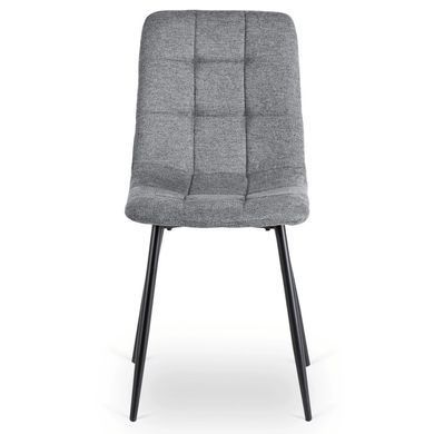 Комплект стіл MEBEL ELITE GLOS 135х80 см Дуб Золотий / Чорний +4 стільці PERU 2 Сірий жива фотографія