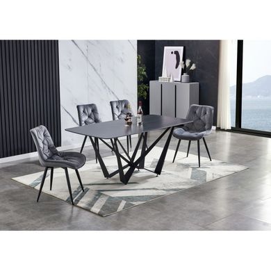 Стіл DALI CERAMIC Intarsio 180х90 Чорний Ефект Мармуру жива фотографія