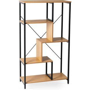 Стелаж MEBEL ELITE TIM Золотий дуб / Чорний жива фотографія