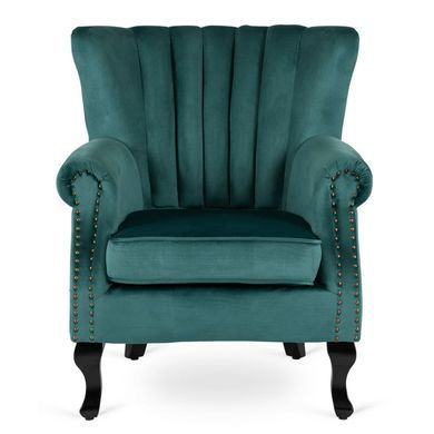 Кресло мягкое бархатное MEBEL ELITE MALLO Velvet Зеленый