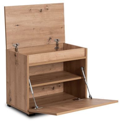 Тумба для обуви MEBEL ELITEM VENORA 60 Дуб Артизан/графит реальная фотография