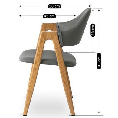 Стул MEBEL ELITE WILLY экокожа Серый реальная фотография