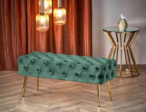 Банкетка ATHENA Velvet Halmar Темно-Зелений жива фотографія