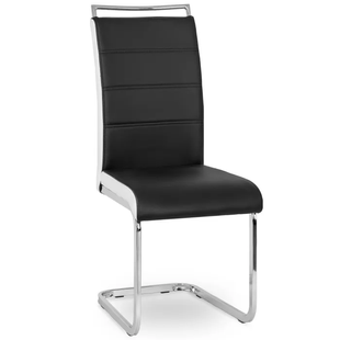 Стілець MEBEL ELITE LOCA, екошкіра Чорно-білий жива фотографія