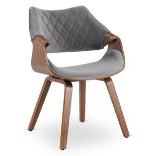 Стул бархатный MEBEL ELITE LUISE Velvet Серый/Орех реальная фотография