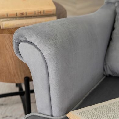 Кресло мягкое бархатное MEBEL ELITE KLARIS 2 Velvet Серый