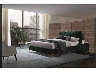 Кровать MIRAGE Velvet Signal 160х200 Зеленый реальная фотография
