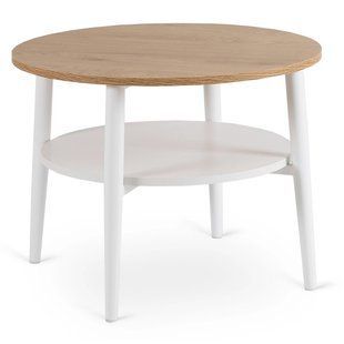 Журнальний столик MEBEL ELITE PAULO 60x60 Дуб/білий жива фотографія