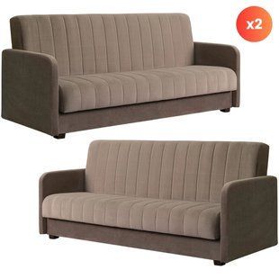 Набор из 2х раскладных диванов MEBEL ELITE PORTO 198 см Беж