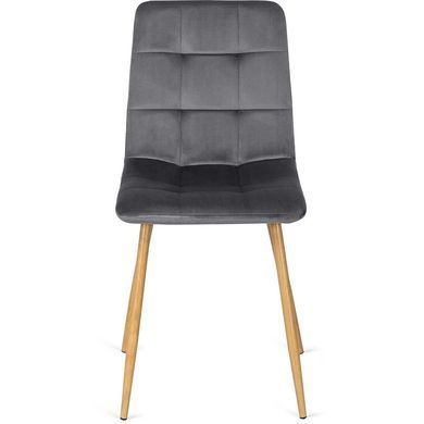 Комплект стіл MEBEL ELITE HARRY 102(142)х102 см,, дубовий ремісник, та 6 стільців FREDY, сірого кольору жива фотографія