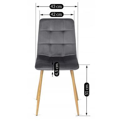Комплект стіл MEBEL ELITE HARRY 102(142)х102 см,, дубовий ремісник, та 6 стільців FREDY, сірого кольору жива фотографія