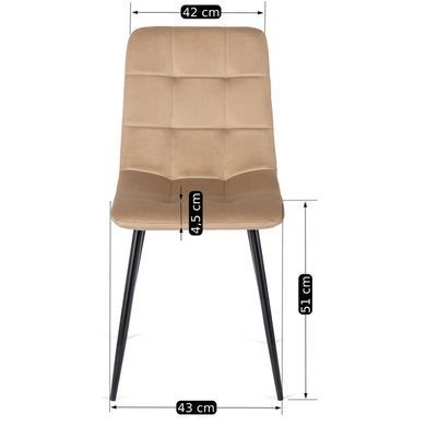 Комплект стіл розкладний MEBEL ELITE HARRY 102(142)х102 см Дуб Артизан/ Чорний +6 стільці PERU Беж жива фотографія