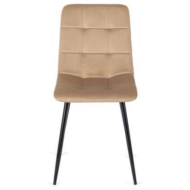 Комплект стіл розкладний MEBEL ELITE HARRY 102(142)х102 см Дуб Артизан/ Чорний +6 стільці PERU Беж жива фотографія
