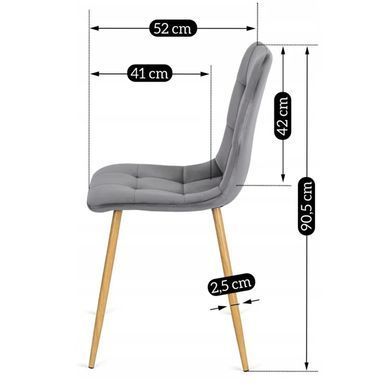 Комплект стіл MEBEL ELITE HARRY 102(142)х102 см,, дубовий ремісник, та 6 стільців FREDY, сірого кольору жива фотографія