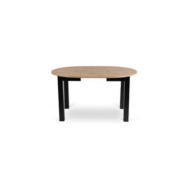 Комплект стіл розкладний MEBEL ELITE HARRY 102(142)х102 см Дуб Артизан/ Чорний +6 стільці PERU Беж жива фотографія