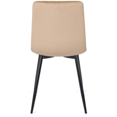 Комплект стіл розкладний MEBEL ELITE HARRY 102(142)х102 см Дуб Артизан/ Чорний +6 стільці PERU Беж жива фотографія