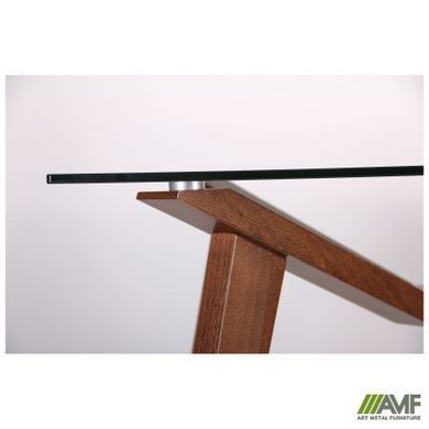 Стіл обідній Мертон AMF 150X90 Світлий Горіх /Скло Прозоре жива фотографія