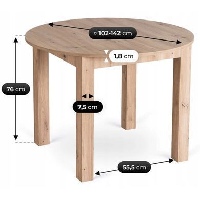 Комплект стіл MEBEL ELITE HARRY 102(142)х102 см,, дубовий ремісник, та 6 стільців FREDY, сірого кольору жива фотографія