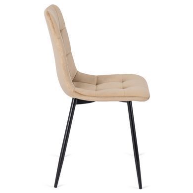 Комплект стіл розкладний MEBEL ELITE HARRY 102(142)х102 см Дуб Артизан/ Чорний +6 стільці PERU Беж жива фотографія