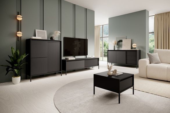 Комод Perfect Home Сенсо/Senso 2-дверный с 3 ящиками 2D3S/187 Черный реальная фотография