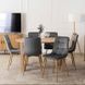 Комплект стіл MEBEL ELITE HARRY 102(142)х102 см,, дубовий ремісник, та 6 стільців FREDY, сірого кольору