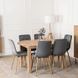 Комплект стіл MEBEL ELITE HARRY 102(142)х102 см,, дубовий ремісник, та 6 стільців FREDY, сірого кольору