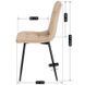 Комплект стіл розкладний MEBEL ELITE HARRY 102(142)х102 см Дуб Артизан/ Чорний +6 стільці PERU Беж