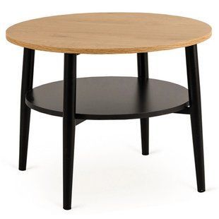 Журнальний столик MEBEL ELITE PAULO 60x60 Дуб/чорний жива фотографія