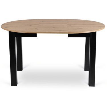 Комплект стіл MEBEL ELITE HARRY 102(142)х102 см дуб Artisan/чорний, та 4 стільців PERU, чорного кольору жива фотографія