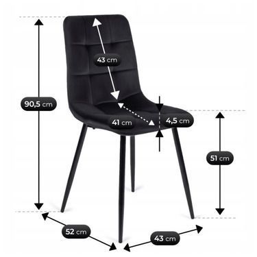 Комплект стіл MEBEL ELITE HARRY 102(142)х102 см дуб Artisan/чорний, та 4 стільців PERU, чорного кольору жива фотографія