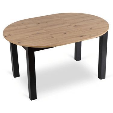 Комплект стіл MEBEL ELITE HARRY 102(142)х102 см дуб Artisan/чорний, та 4 стільців PERU, чорного кольору жива фотографія