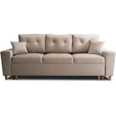 Диван 3-х местный бархатный MEBEL ELITE EMIL Velvet 230 см Бежевый