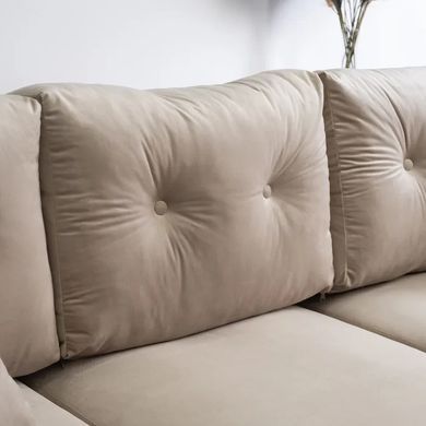 Диван 3-х местный бархатный MEBEL ELITE EMIL Velvet 230 см Бежевый