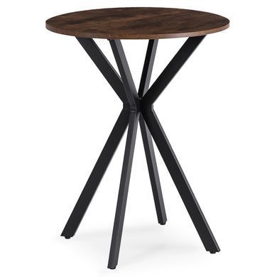 Стол MEBEL ELITE LAUREN 60X60 Дуб рустик/ черный реальная фотография