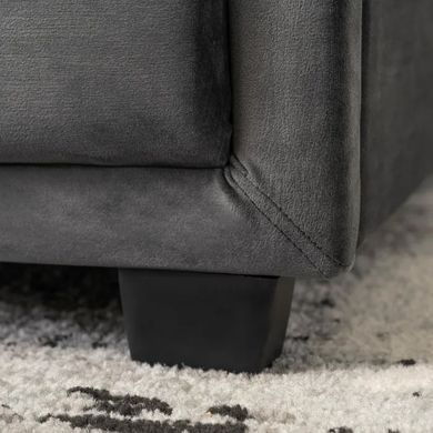 Кровать двуспальная бархатная MEBEL ELITE CARLOS Velvet 140x200 см Серый реальная фотография