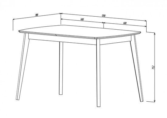 Стол обеденный EXEN Intarsio 120x80 Белый реальная фотография