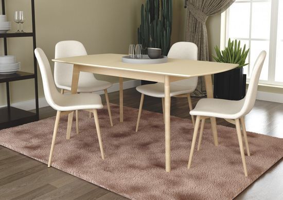 Стіл розкладний EXEN II Intarsio 120(160)x80 Крем жива фотографія