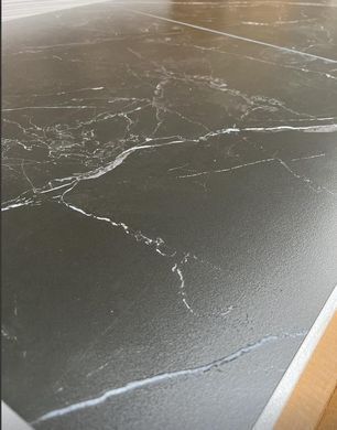 Стол раскладной BERLIN CERAMIC Intarsio 140(180)x80 Черный Мат Керамика Черный реальная фотография