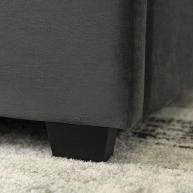 Ліжко двоспальне оксамитове MEBEL ELITE ANDRE Velvet 140x200 Сірий жива фотографія