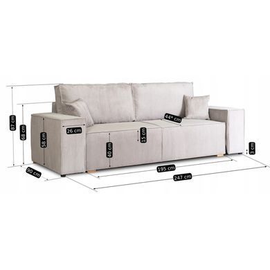 Диван MEBEL ELITE AMIR 247 см Серый