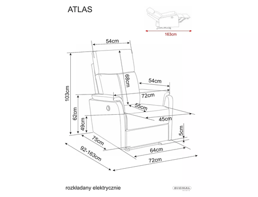 Крісло розкладне ATLAS RAVEN Signal Капучино реальная фотография