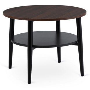 Журнальний столик MEBEL ELITE PAULO 60x60 Горіх/чорний жива фотографія