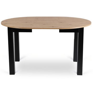 Комплект стол MEBEL ELITE HARRY 102(142)х102 см, дубовый/черный, и 6 стульев PERU реальная фотография