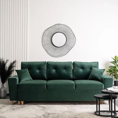 Диван 3-х местный бархатный MEBEL ELITE EMIL Velvet 230 см Зеленый