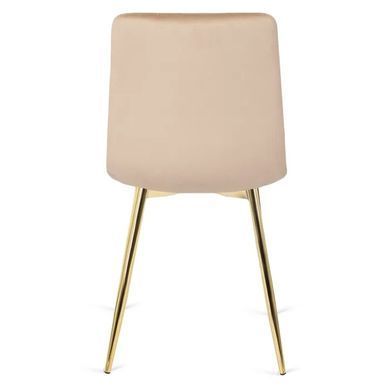Стул бархатный MEBEL ELITE YORK Velvet, Кремовый / Золотой реальная фотография