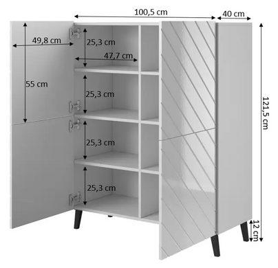 Комод ABETO 100 Cama Графит Мат / Графит Глянец реальная фотография