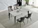 Стол NORMAN CERAMIC Muie White Intarsio 140x90 Белый Глянец Керамика Черный